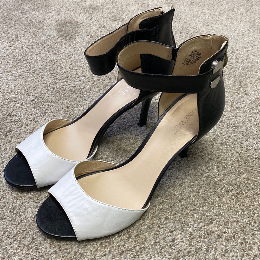Nine West Black & White Heels